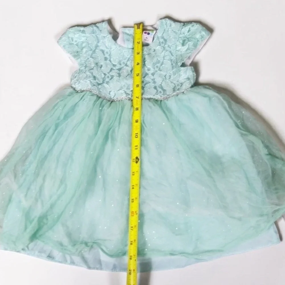VTG Healthtex Mint Green Lace Tulle Tutu Dress Toddler Girls Size 4T Party Y2K‎
